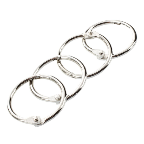 150 Pcs Staple Book Binder 30mm Outer Diameter Loose Leaf Ring Keychai 2