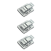 6x metalen kofferslot met kliksluiting, 30 x 43 mm, zilver