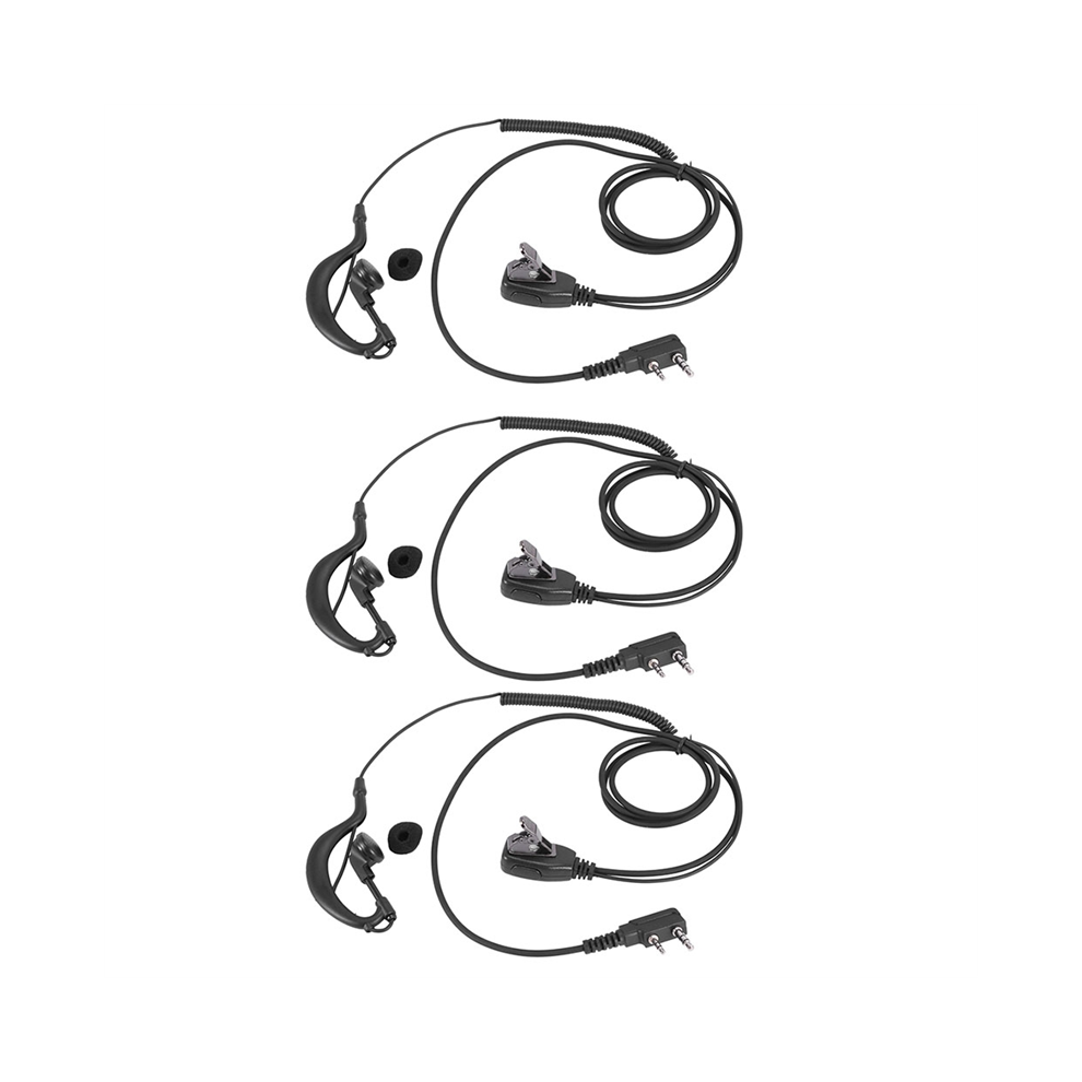 3X 2Pin G Forma Auricolare Ptt Mic Gancio Per L'orecchio Cuffia Per Radio