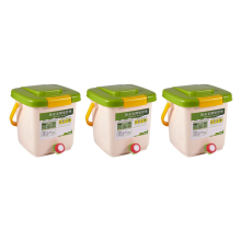 3x 12L compostbak, recyclebaar, composteerbak, beluchte PP, organische, zelfgemaakte afvalbak