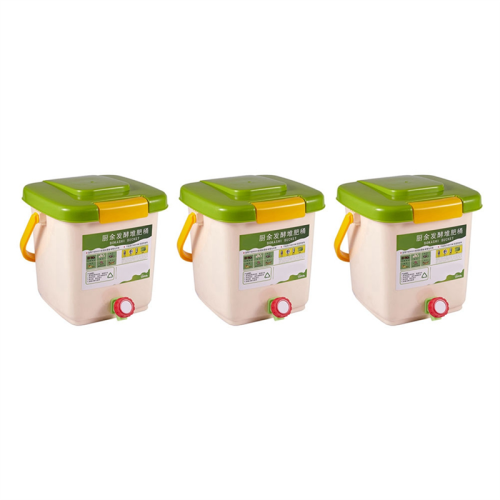 3X 12L Compost Bin Recycle Composter Aerated PP Organic Homemade Trash