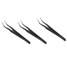 3x gebogen pincet juweliers handgereedschap voor hobby en kralen