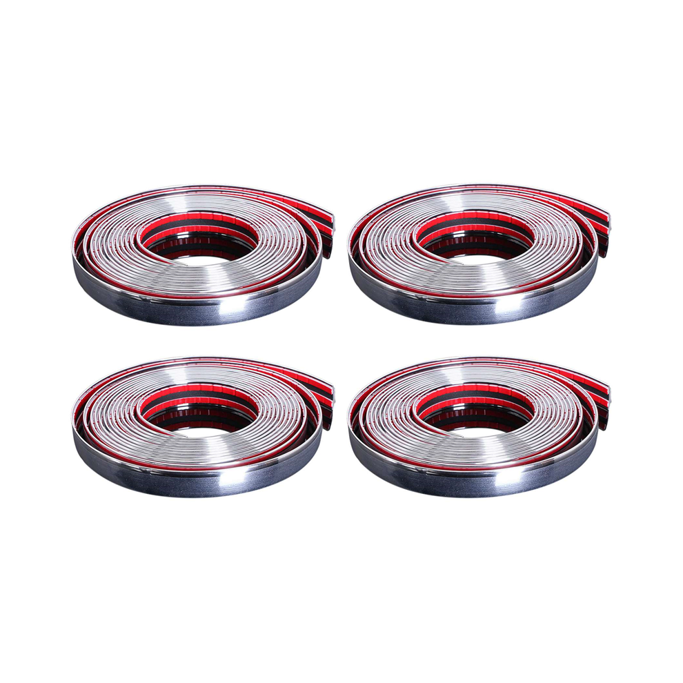 4Pcs 20Mm 5M Chrome Moulding Strip Trim Self Adhesive Crash Protector 4854049569891