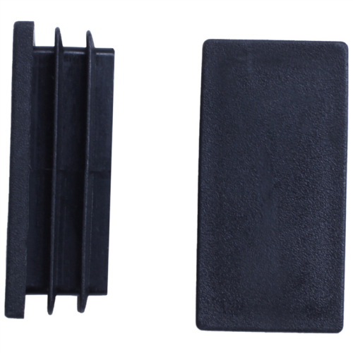 Plastic Rectangle Blanking End Tube Caps Inserts 25X50mm 600Pcs Black 2