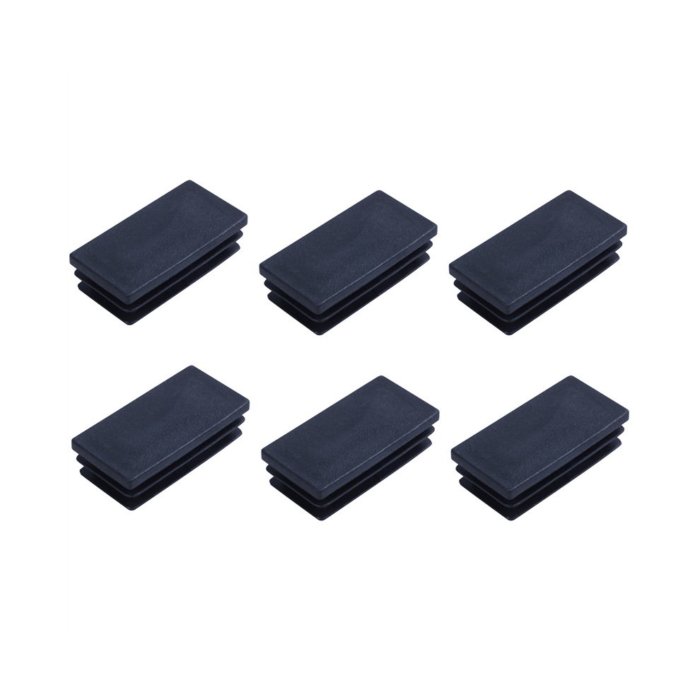 Plastic Rectangle Blanking End Tube Caps Inserts 25X50mm 180Pcs Black 4854049569976