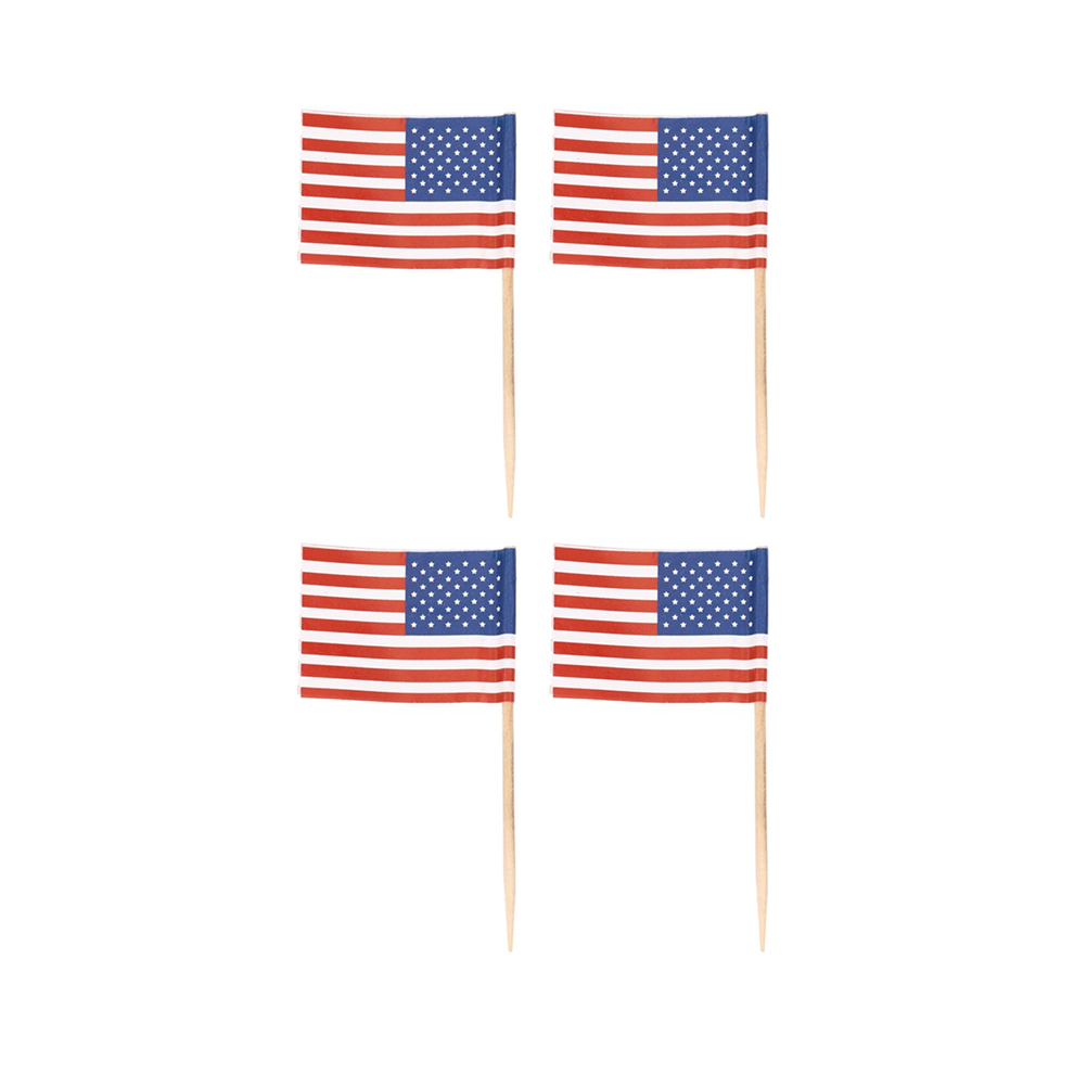 400 Stuzzicadenti Con Bandiera Americana Per Decorare Cupcake E Feste, Mini Sandwich Fo