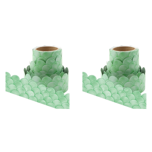 τεμάχια 20M Ombre Green Scallops Πίνακας Ανακοινώσεων με Περιθώρια Ουράνιου Τόξου Ίσια