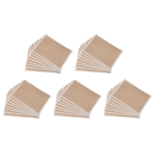 40Pcs Linen Table Mat Lace Placemat Set Natural Woven Tableware Weddin