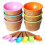 12Pcs Eis Schüssel Set Verschiedene Farbe Löffel Geschirr Kinder Warenkorb 4