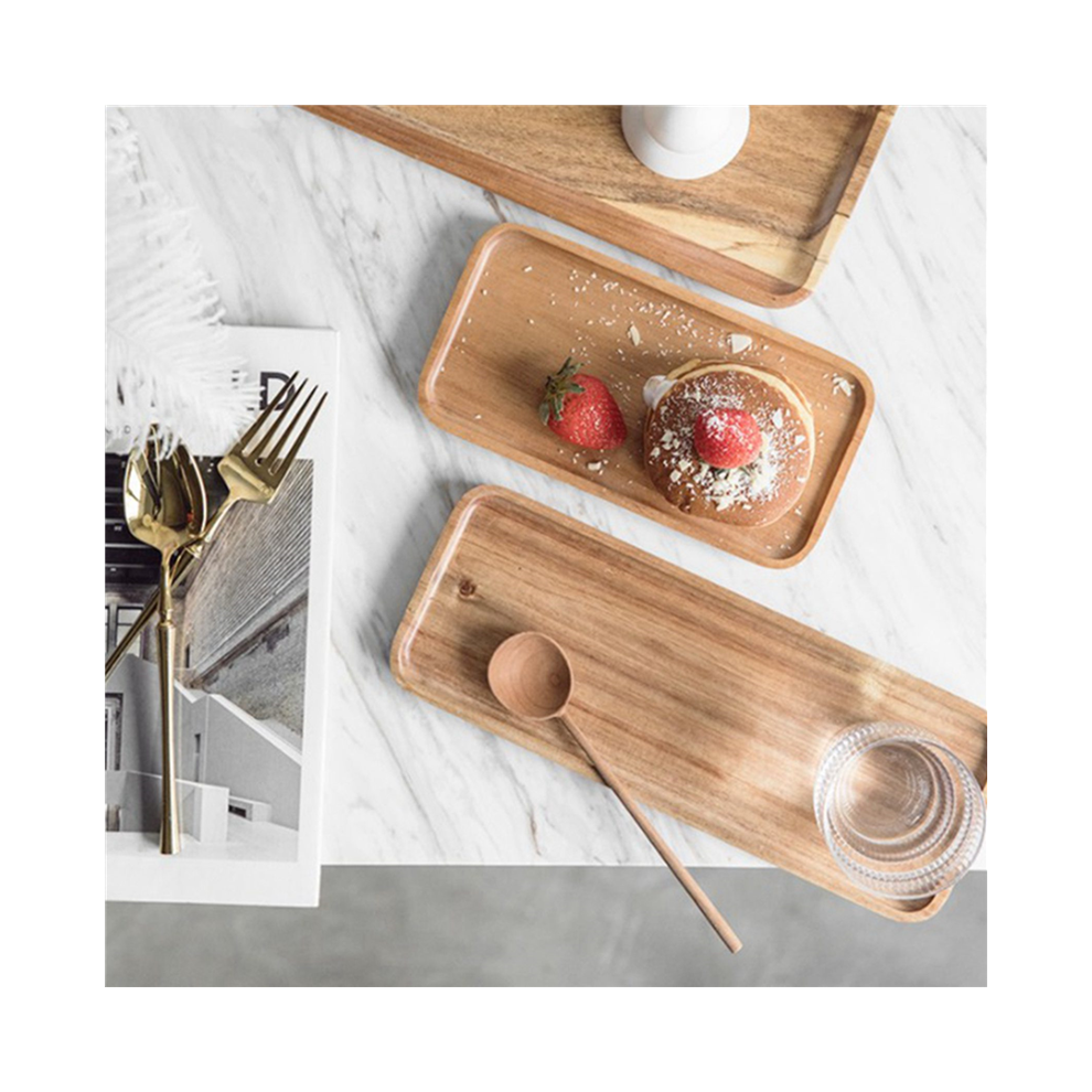 Vassoio Da Portata 5X, Piatto Rettangolare In Legno Massello Con Fondo Piatto, Salsa Di Frutta