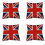 4x Britse vintage stijl Union Jack vlag kussensloop, kussensloop 2