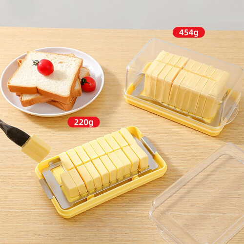 Butter Slicer Container With Lid, Transparent Butter Box For Kitchen, Large 2