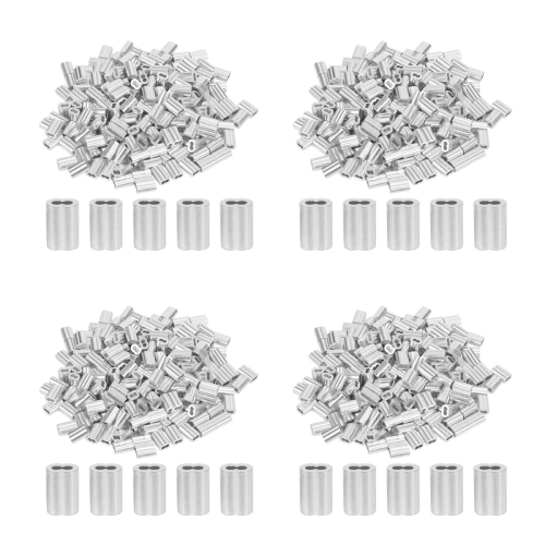 800PCS 1/16 Inch Cable Ferrule Set Aluminum Alloy Crimping Loop Sleeve