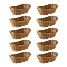 10X Oval Wicker Woven Brot Korb, 10,2 Zoll Lagerung Korb für Lebensmittel F