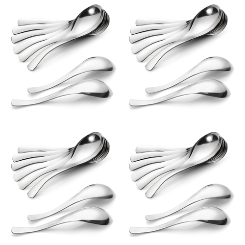 32 Pack Soup Spoons, Stainless Steel Thick Heavy-Weight Table Spoons 1
