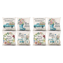 Spring Pillow Covers 18X18Inch Throw Case Set of 8, Farmhouse Cushion