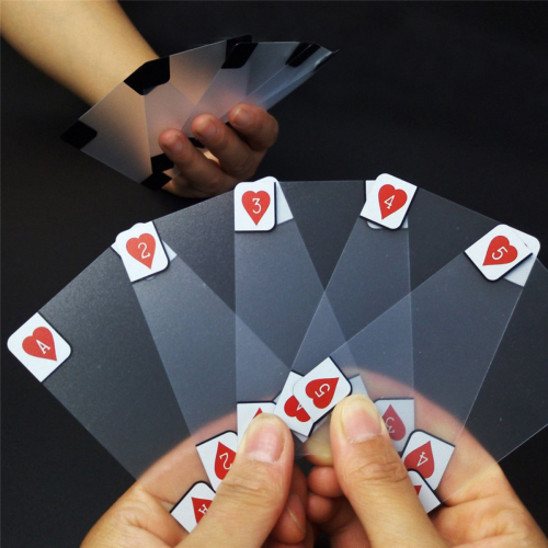 3x transparante, waterdichte pokerindexspeelkaarten van plastic 2