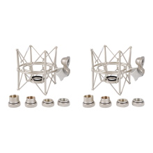 2 soportes de metal para micrófonos de grabación ajustables con soporte antichoque