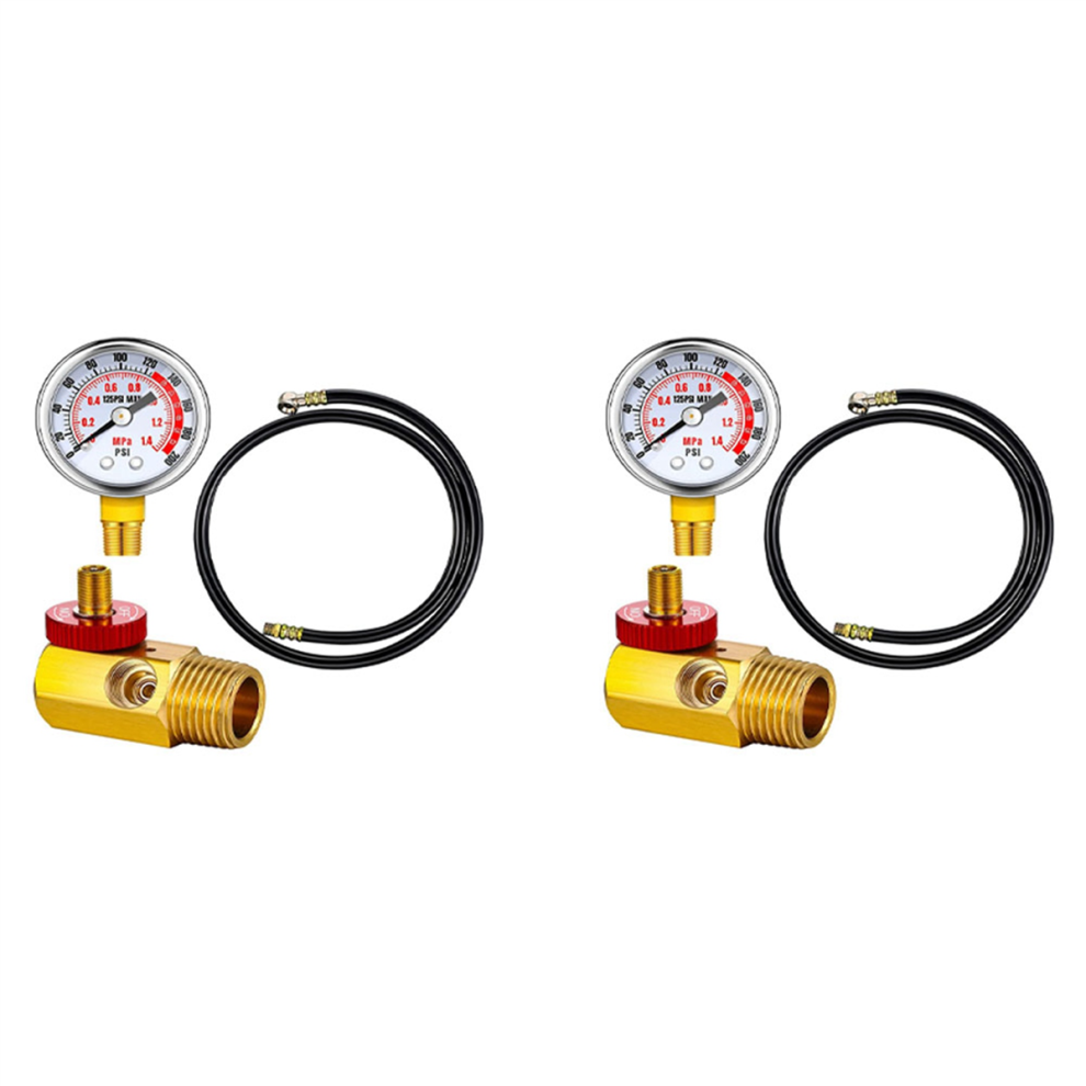 2X Air Tank Repair Kit Safety Valve, 0-200 Psi Pressure Gauge And 4 Fe 4854049580612