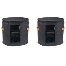 2X Caja de Almacenamiento Redonda para Sombreros - Plegable con Tapa para Ropa Rellena y A