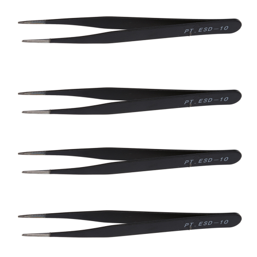 4 pinzas de punta recta de metal negro 1