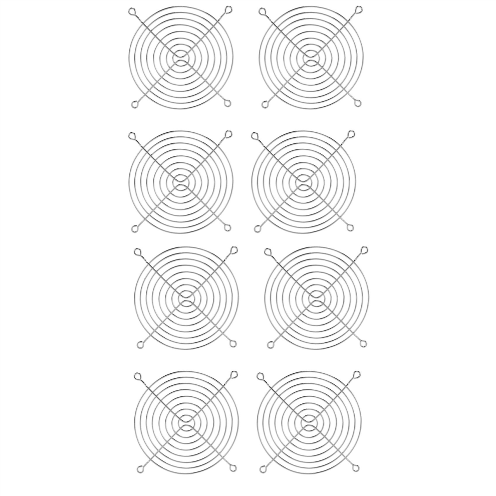 8X Griglia Di Protezione Per Ventola Dc Per Pc, In Metallo, Protezione Per Le Dita, 120 Mm, 12 Cm, Color Argento