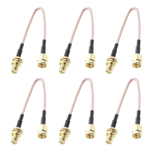 6X SMA vrouwelijk mannelijk F/M antenneverbindingskabeladapter zwart + goud