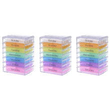 3X Medicine Weekly Storage Pill 7 Day Tablet Sorter Box Container Case