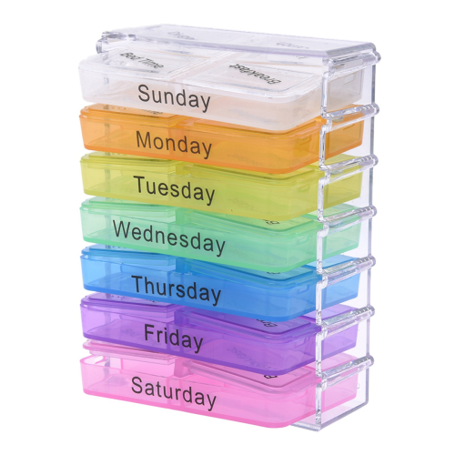 3X Medicine Weekly Storage Pill 7 Day Tablet Sorter Box Container Case 2