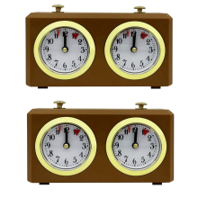 2X Horloge d'échecs mécanique analogique pour minuterie de jeu Horloges officielles sans batte