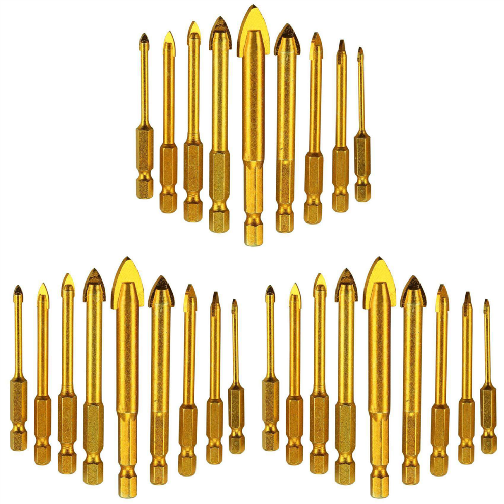 27 Pcs Tile Drill Ceramic Set Of Glass Bits Hexagon For Mirrors / Tile 4854049578855