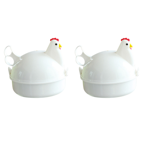 2X Chicken Shaped Microwave Eggs Boiler Cooker Kitchen Cooking Applian 1