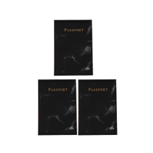 3X Estuche para Pasaporte de Moda para Damas y Hombres con Diseño de Mármol de PU para Documentos de Viaje