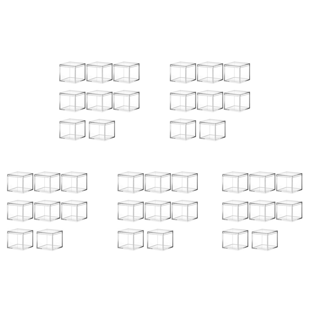 40 Pezzi Di Scatola Portagioie Quadrata In Plastica Acrilica Trasparente Mini Stor