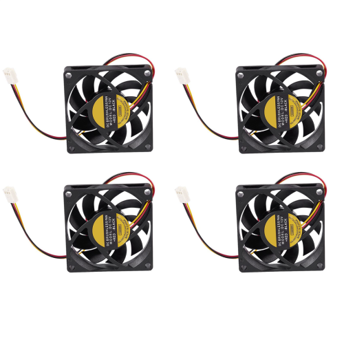 4 Pcs 70X70mm 12V 3-Pin PC Computer Case CPU DC Brushless Cooler Cooli 1
