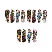 12Pcs temporäre Tattoos Fisch Schädel Farbe voller Arm mechanische Muster A