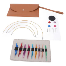 9 Pairs Circular Knitting Needles Set 3-6mm Interchangeable Stainless Steel