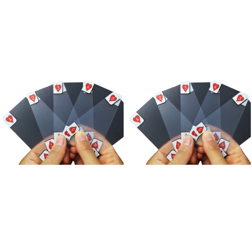2x transparante plastic waterdichte pokernieuwigheidsindex speelkaarten 2
