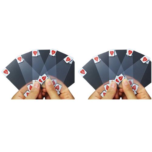 2x transparante plastic waterdichte pokernieuwigheidsindex speelkaarten 1