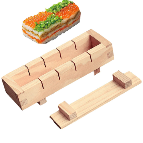 2X Wooden Sushi Maker Rice Mold Making Kit Set for Kitchen Accessories 2