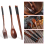 6X Wooden Flatware Set, Portable Set Chopsticks Spoon Fork Tableware D 6
