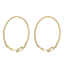2X Retro Antique Vintage Pocket Watch Chain Gold