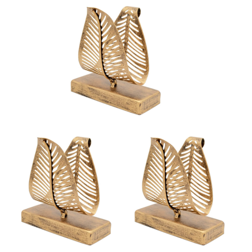 3X Freestanding Modern Napkin Holder with Leaf Design, Desktop Paper T