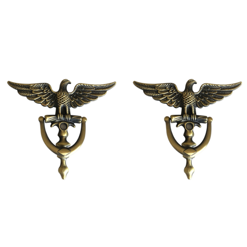 2X Antike Türklopfer Adler Kopf für Front Home Decor Ring Möbel 1