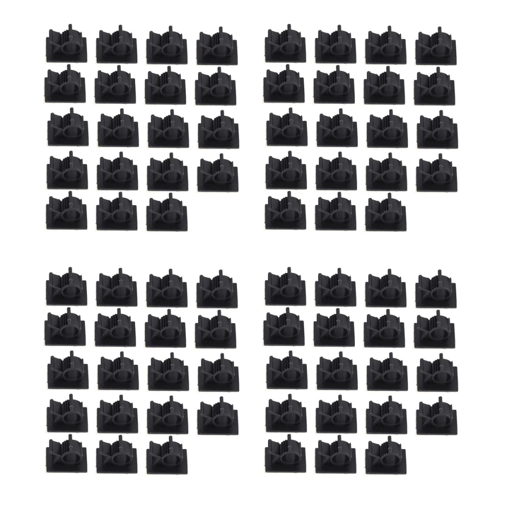 80Pcs Black Adjustable Plastic Cable Clamps Self Adhesive Car Clips Wi 4854049589752