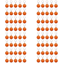 Confezione da 80 portachiavi a forma di palla da basket per bomboniere, antistress da basket