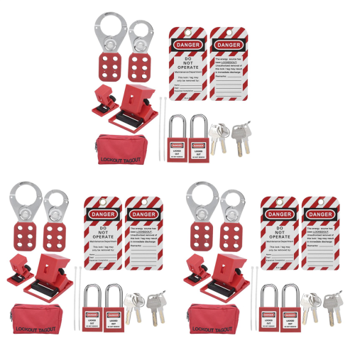 Set di 27 lucchetti di sicurezza con chiave diversa e tag di blocco. 1