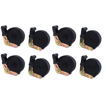 Paquete de 8 correas de amarre con trinquete de 20 pies, 6 m x 25 mm, correa sin fin, resistente