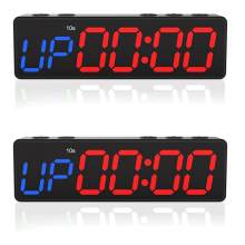 2X Trainingsuhr mit Batterie, tragbarer Mini-Fitnessstudio-Timer mit eingebautem Magnet