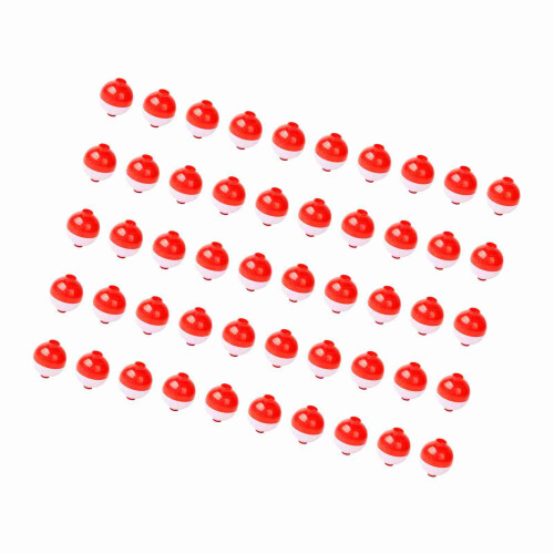 50 pezzi di galleganti da pesca da 1 pollice rosso/bianco